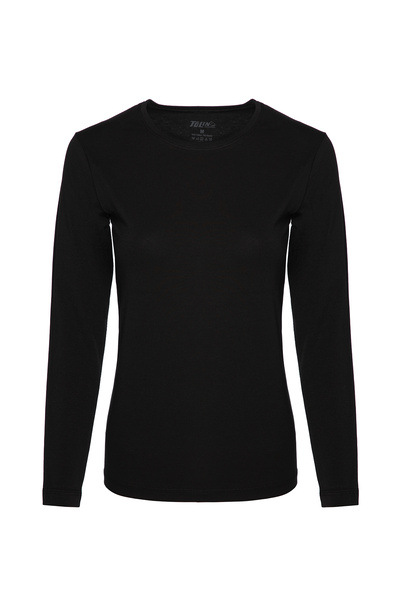 TOLIN Women's Black 2 Piece Long Sleeve Cotton Lycra Undershirt 6217s