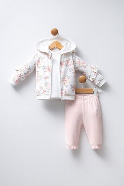 U.S. Polo Assn. قاعدة. بولو أسن. طقم طفلة بيضاء