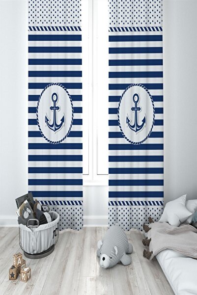 Talia Home Морський малюнок Дитяча кімната Дитяча кімната Штора 2 крила Tla-024