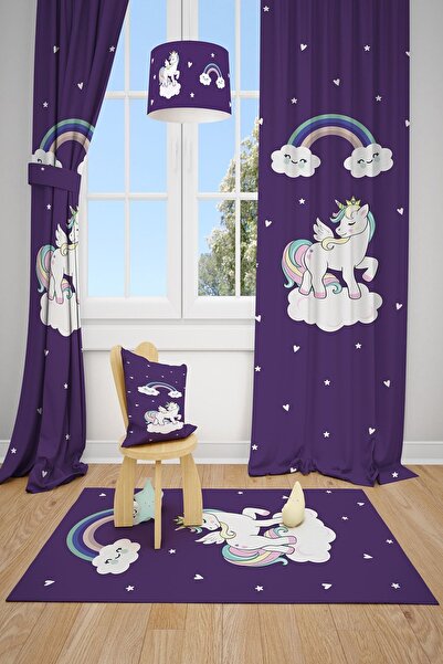 Talia Home Симпатична дитяча штора з малюнком єдинорога - 2 полотна Tla-172