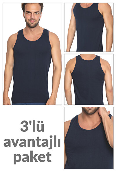 TOLIN Ανδρικό εσώρουχο Navy Blue - 100% βαμβάκι, μονό ζέρσεϊ 114, συσκευασία 3