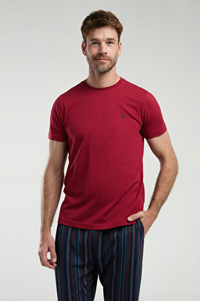 Arnetta Erkek Bordo Kısa Kol Pijama Takım