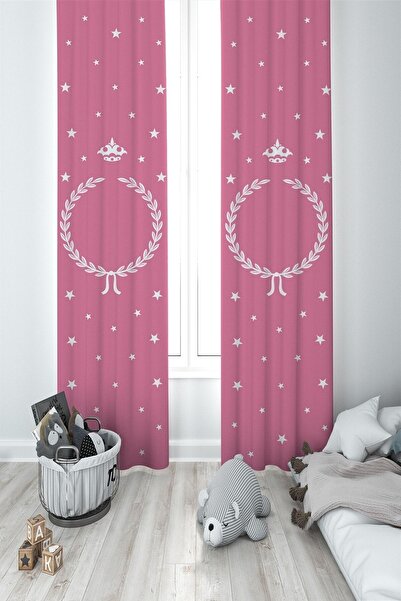 Talia Home Kız Çocuk Ve Kız Bebek Odası Fon Perde 2 Kanat Tla-017