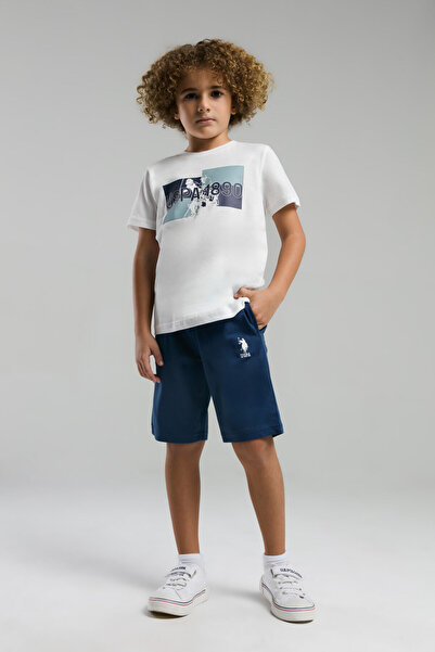 U.S. Polo Assn. طقم برمودا للأولاد من يو.إس. بولو أسن