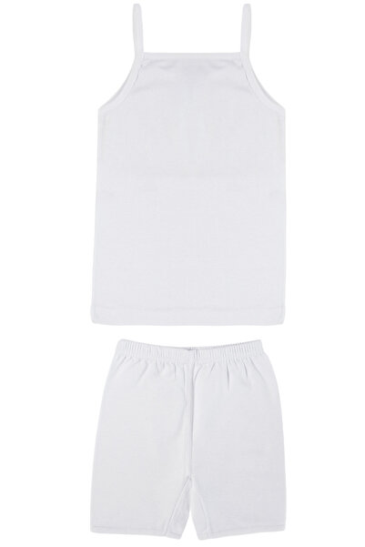 TOLIN Set pantaloni scurți albi pentru fete - 100% bumbac, set 3 piese 8425