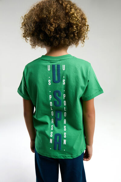 U.S. Polo Assn. Fiú zöld bermuda öltöny