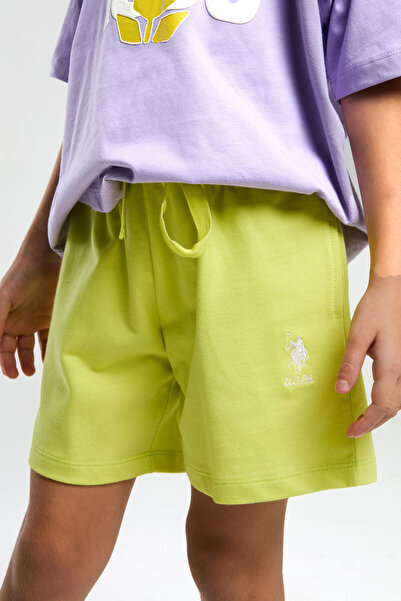 U.S. Polo Assn. Girl's purple shorts set