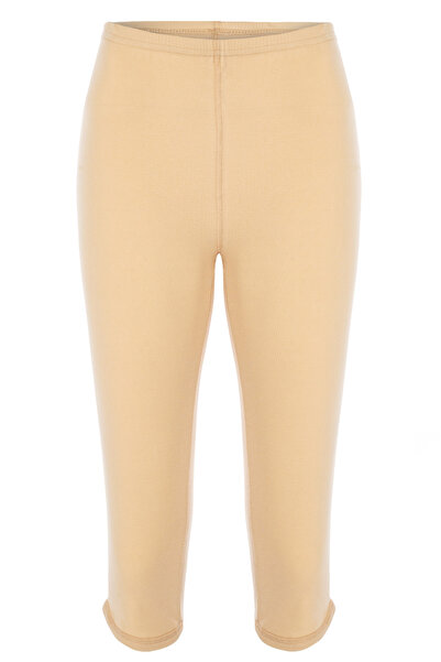 TOLIN Women's Nude 100% Cotton Piping Capri - 426