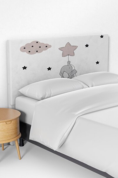 Talia Home Gri Fil Çocuk Odası Yatak Baza Başlık Kılıfı TLABK-133