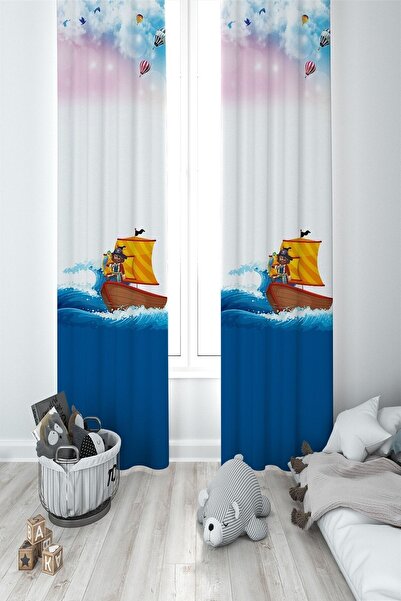 Talia Home Дитяча кімната Дитяча кімната Морський малюнок Штора 2 крила Tla-047