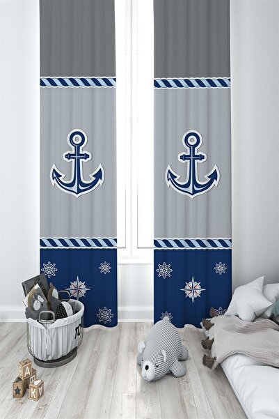 Talia Home Сіра завіса з візерунком