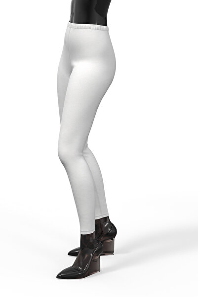 TOLIN Colanți damă White Rib 100% bumbac - Rip, lungi 721