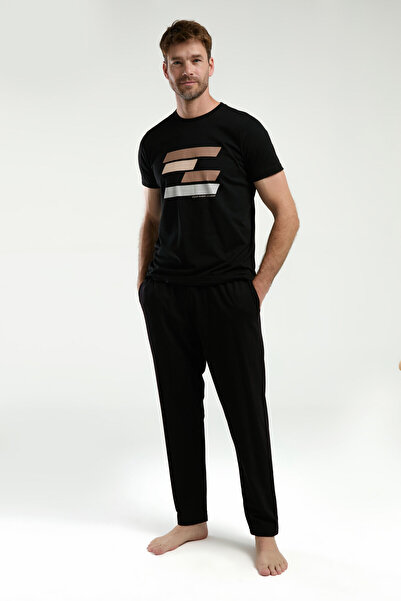 Arnetta Ανδρικό σετ πιτζάμες με κοντομάνικο μαύρο