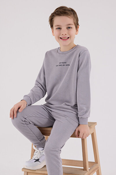 Rolypoly Boy's Gray Tracksuit Set