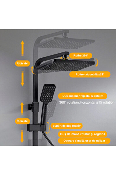Sanlux Thermostatic shower set with 4 functions and digital display, BSL2