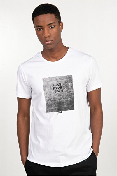 Tudors Ανδρικό T-shirt Slim Fit Slim Fit 100% βαμβακερό τυπωμένο λευκό μπλουζ...