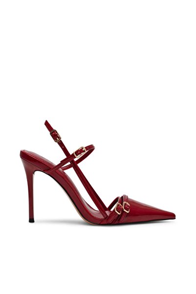 Steve Madden Womens Deagan Wine Patent Heels
