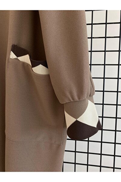 Armine Zippered Ferace&Cap with Sleeve and Pocket Detail Autumn-Winter