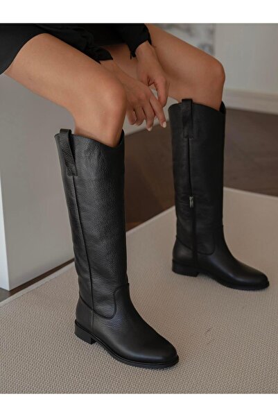 ECENİN BUTİĞİ Dolberg Siyah   Hakiki Deri   Çizme