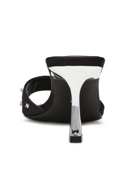 Steve Madden Womens Nessah Black Satin Heels