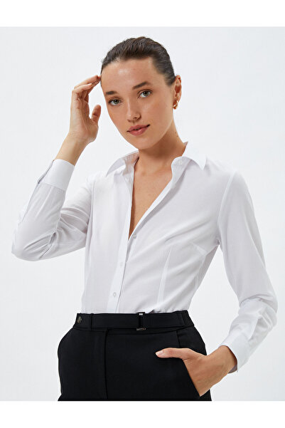 Koton Cămașă clasică cu mânecă lungă, cu nasturi, slim fit