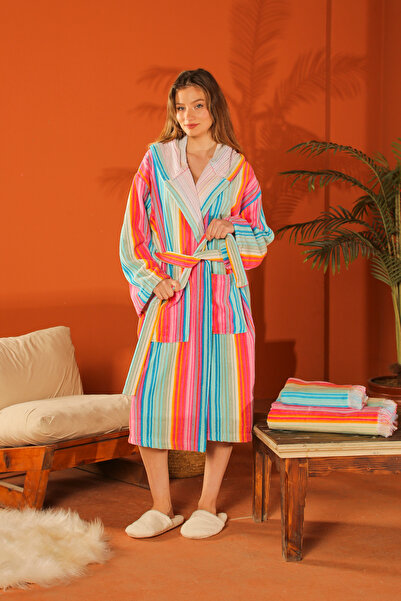 NiBU Rainbow %100 Pamuk Bornoz