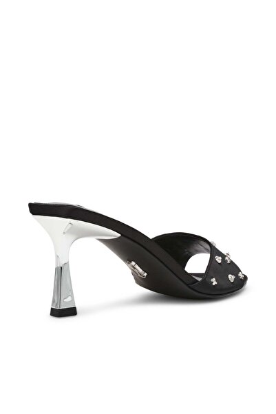 Steve Madden Womens Nessah Black Satin Heels