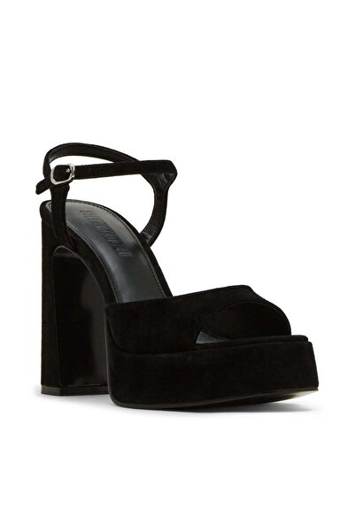 Steve Madden حذاء نسائي Liandra بكعب عالٍ من جلد الغزال الأسود