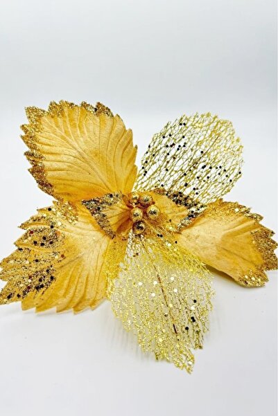 BeySüS Yılbaşı Çam Ağacı Süsü Ata Çiçek Gold