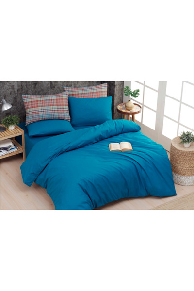 The Fabric Cats Düz Line Double-Sided Duvet Cover Set Double Size Ranforce