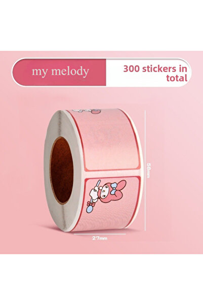 Miniso my melody Sanrio roll type name stickers, student stickers, self-adhesive stickershigh-value handwri