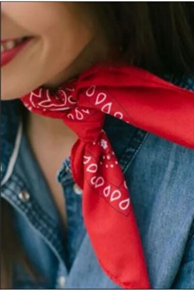 BERG ATELIER Bandana Etnik Şal  Damla Desenli  Tasarım %100Pamuk