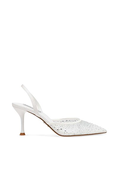 Steve Madden Womens Pirouette Ivory Mesh Heels