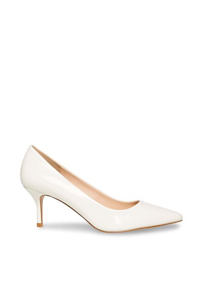 Steve Madden Womens Kitkat White Leather Heels
