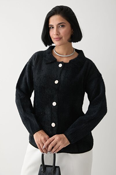 InStyle Black Cardigan - Bead Pocket Detail