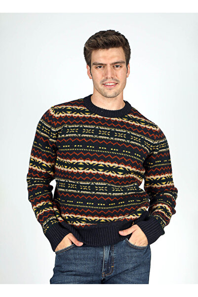 Lee Cooper Чоловічий синій светр з коміром-стійкою Regular Fit 251 LCM 241053