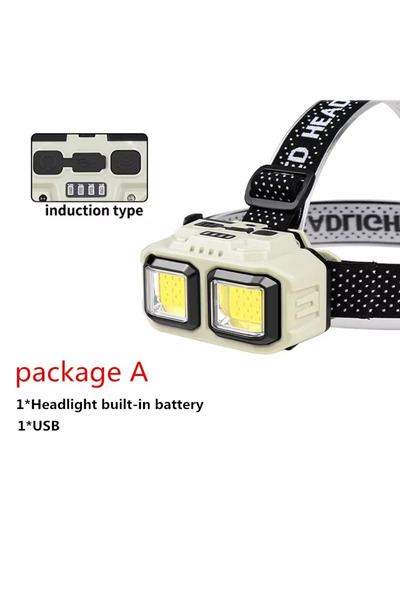 Choice ZMH-816A مصباح أمامي COB قابل لإعادة الشحن مزود بمستشعر LED للتخييم وص...