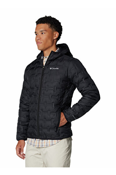 Columbia Siyah Delta Ridge II Down Kapüşonlu Erkek Kaz Tüyü Mont 2086221010_WO6610