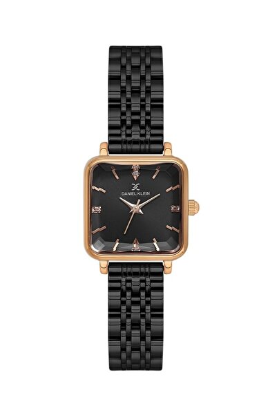 Daniel Klein Dke.6.10930-8 Square Dial Metal Cord Metal Case 3 Atm Water Resistant Black Color Women