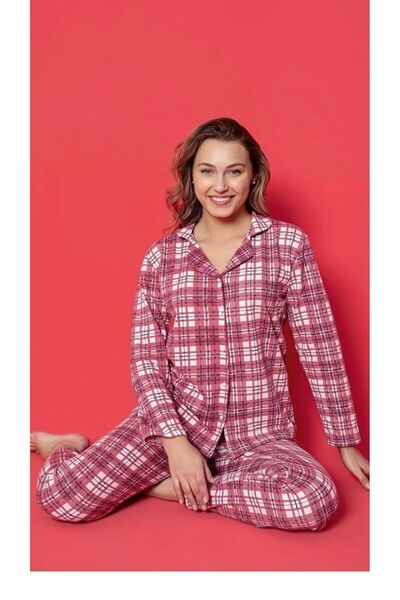 Sude HOMEWEAR Ercan 2 Thread Red and White Checkered Young Pjm Set