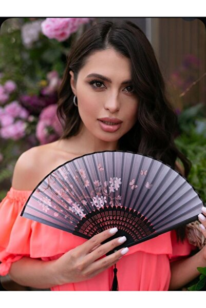 BERG - Çiçek Desenli Şık Yelpaze W112