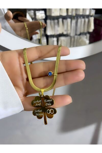 İMOSE TAKI ÇELİK İSİMLİ YONCA KOLYE