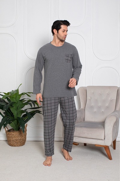 Sude HOMEWEAR ERCAN ЧОЛОВІЧИЙ СИНІЙ КУРТКА З КИШЕНЯМИ НА ГРУДЯХ PJM TKM