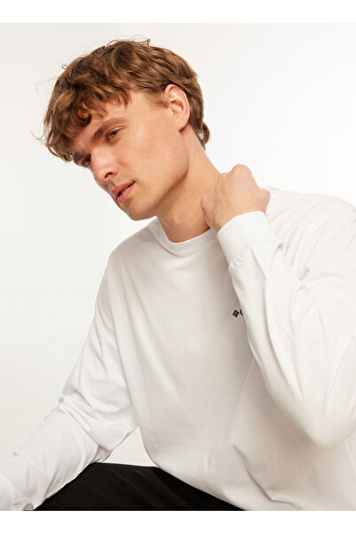 Columbia CS0354100_CS0354 Hanorac alb pentru bărbați, cu decolteu în formă de O, cu croială normală