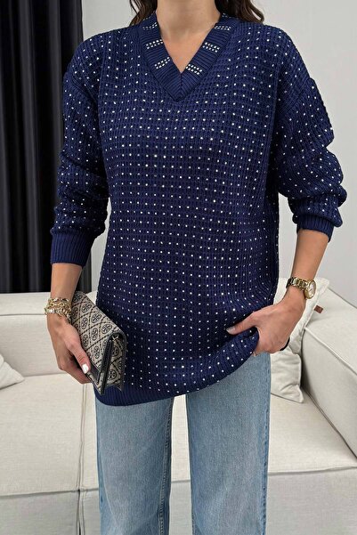 Melike Tatar Πλεκτό πουλόβερ με πέτρες 32-7002-1