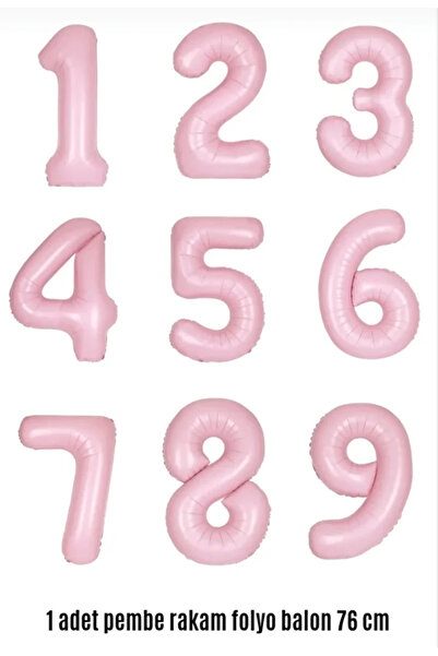 Işıltı Balon Dükkanı 1 Yaş Pembe Doğum Günü Balon Seti – Kalpli Pembe Konsept Parti Balonları