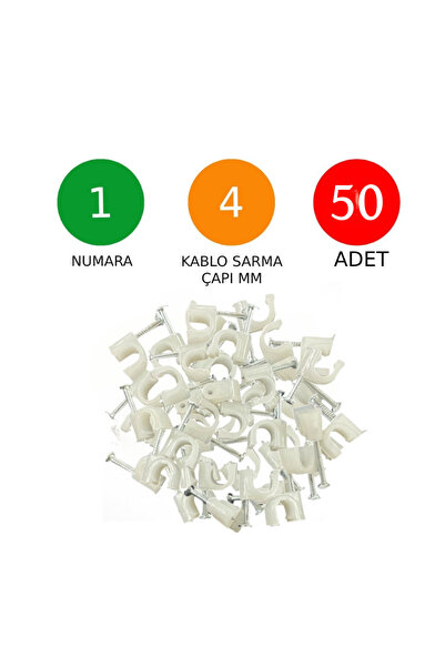 Tek-İş Beton Çivili Kablo Tutucu Kroşe No: 1 4 Mm 50 Adet