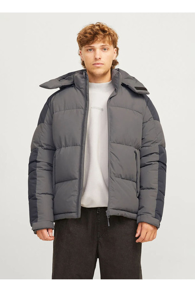 Jack & Jones Men's Wind Resistant Hooded Puffer Coat - Aero