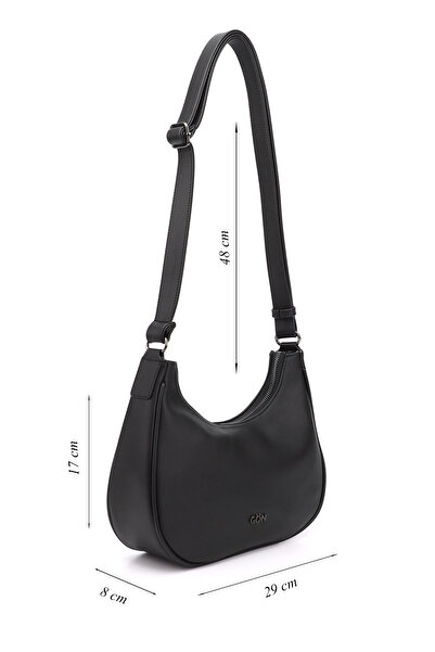 GÖNDERİ(R) Women's Black Long Strap Shoulder Bag