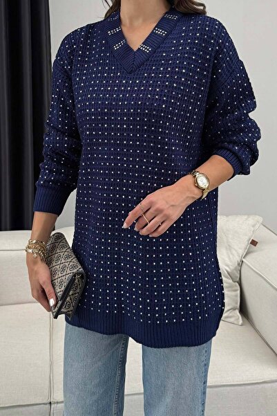 Melike Tatar Πλεκτό πουλόβερ με πέτρες 32-7002-1